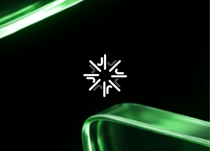 Abstract green glass shape